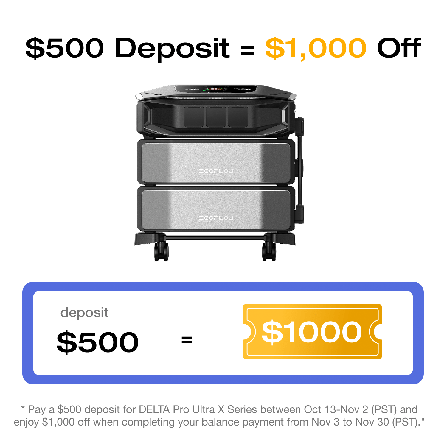 EcoFlow DPUX-BUNDLE Deposit For DELTA Pro Ultra X Series EcoFlow DELTA Pro Ultra X Whole-Home Backup Power