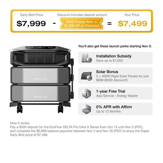 EcoFlow DPUX-BUNDLE Deposit For DELTA Pro Ultra X Series EcoFlow DELTA Pro Ultra X Whole-Home Backup Power