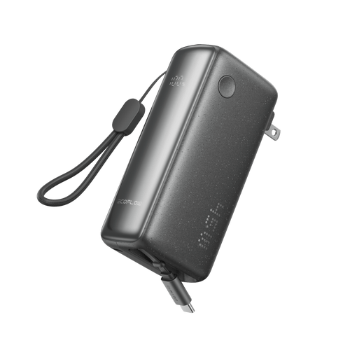 EcoFlow Rapid Dark Grey EcoFlow RAPID 3-in-1 Power Bank (10K, 45W, Retractable Cable & AC Plug)