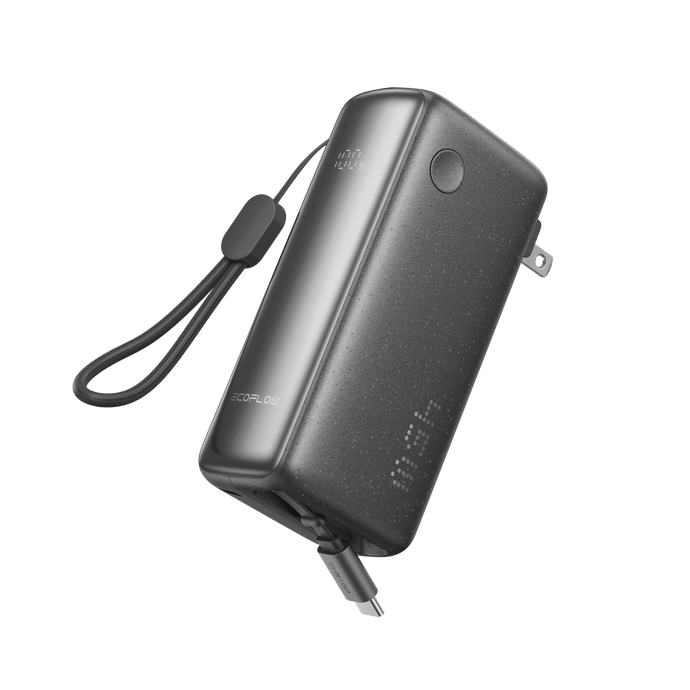 EcoFlow Rapid Dark Grey EcoFlow RAPID 3-in-1 Power Bank (10K, 45W, Retractable Cable & AC Plug)