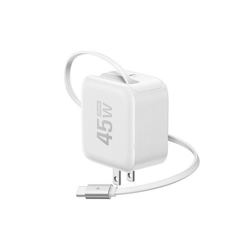 EcoFlow Rapid Charger 45W White EcoFlow RAPID Charger (45W, Retractable Cable, GaN)
