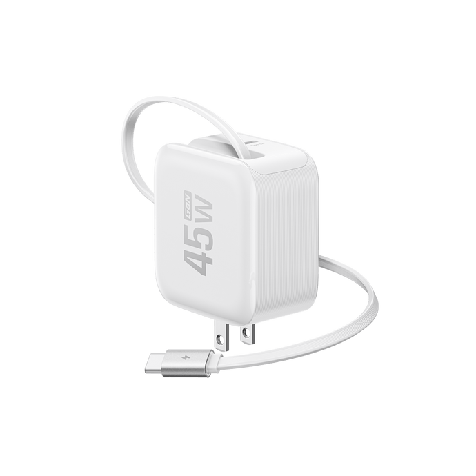 EcoFlow Rapid Charger 45W White EcoFlow RAPID Charger (45W, Retractable Cable, GaN)