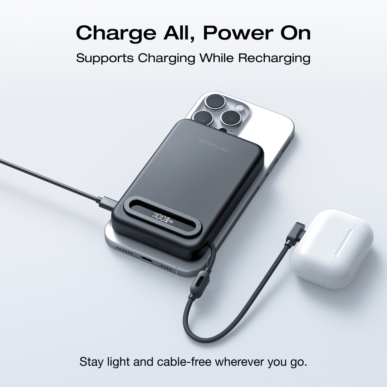 EcoFlow Rapid Mag EcoFlow RAPID Mag Qi2.2 Magnetic Power Bank (10,000mAh, 25W, Built-in USB-C Cable)