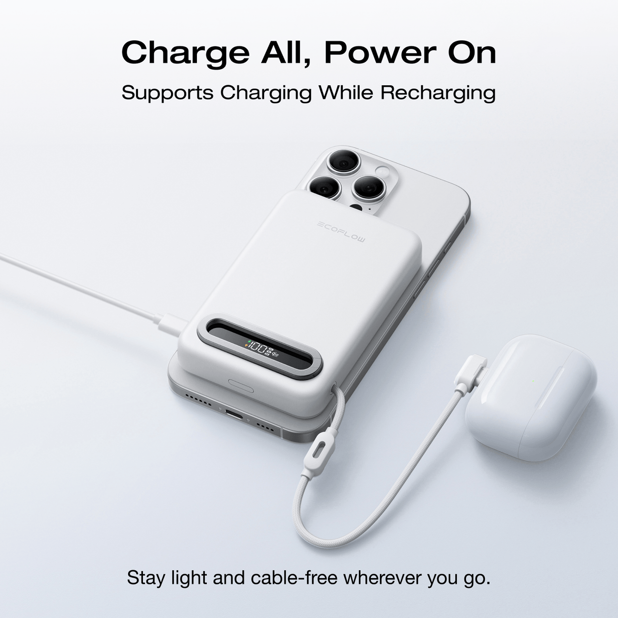 EcoFlow Rapid Mag EcoFlow RAPID Mag Qi2.2 Magnetic Power Bank (10,000mAh, 25W, Built-in USB-C Cable)