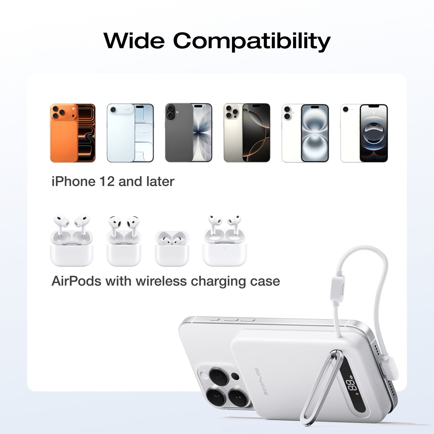 EcoFlow Rapid Mag EcoFlow RAPID Mag Qi2.2 Magnetic Power Bank (10,000mAh, 25W, Built-in USB-C Cable)