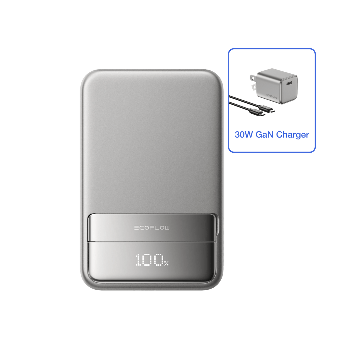 EcoFlow Rapid 10000mAh / Silver / No  Charger EcoFlow RAPID Magnetic Power Bank (10000mAh)