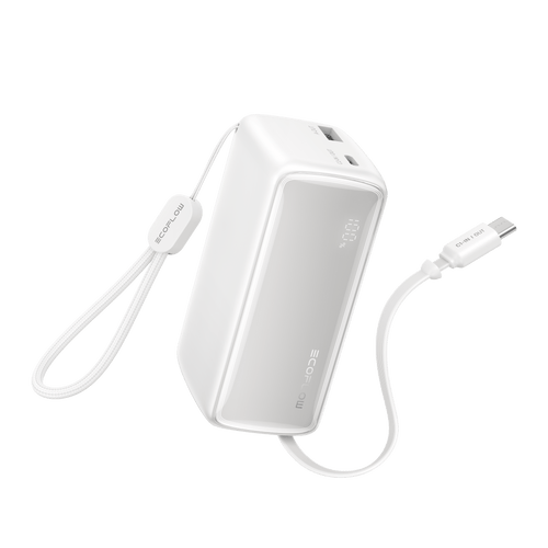 EcoFlow Rapid White EcoFlow RAPID Power Bank (10K, 45W, Retractable Cable)