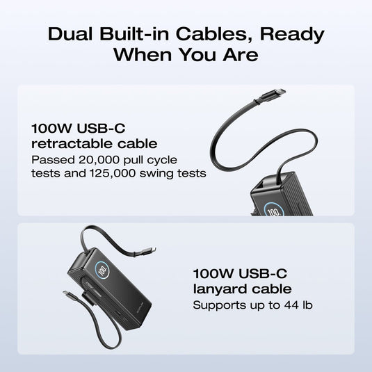 EcoFlow Rapid EcoFlow RAPID Power Bank (25,000mAh, 170W, 100W Built-In and Retractable Cables)