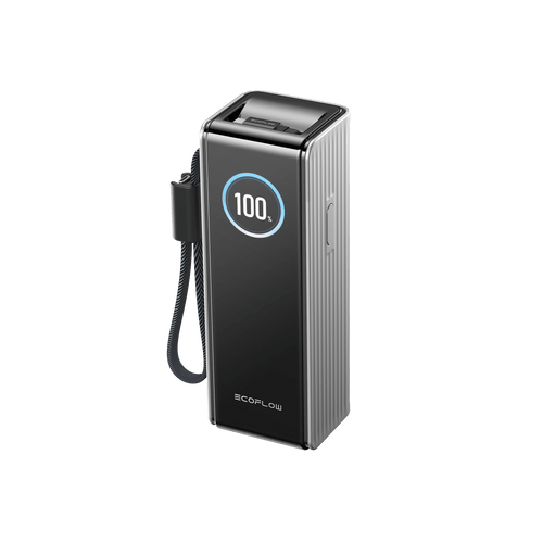 EcoFlow Rapid25k-with Silver EcoFlow RAPID Power Bank (25,000mAh, 170W, 100W Built-In and Retractable Cables)