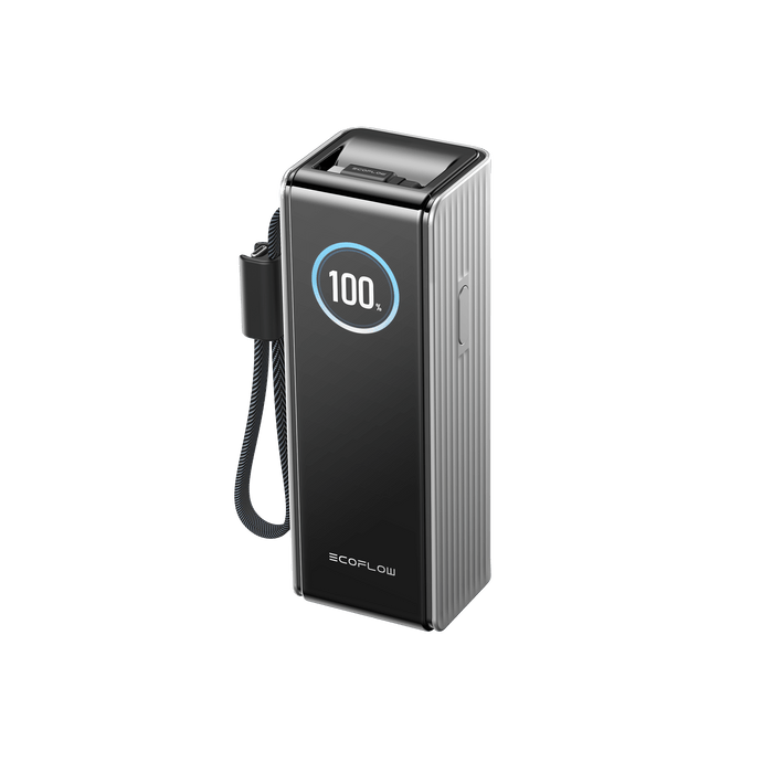 EcoFlow Rapid25k-with Silver EcoFlow RAPID Power Bank (25,000mAh, 170W, 100W Built-In and Retractable Cables)