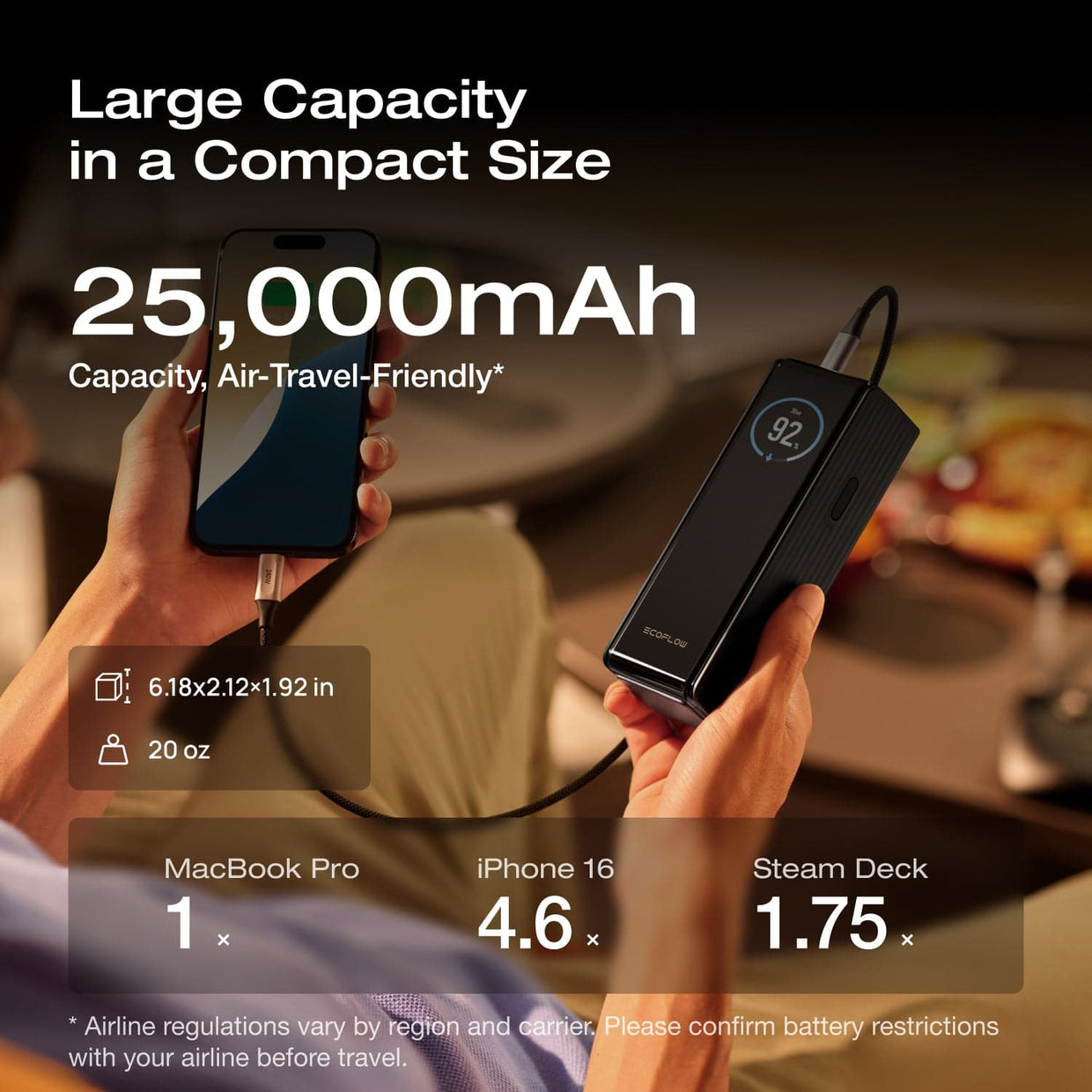 portable power banks for travel EcoFlow RAPID Power Bank (25,000mAh, 170W)