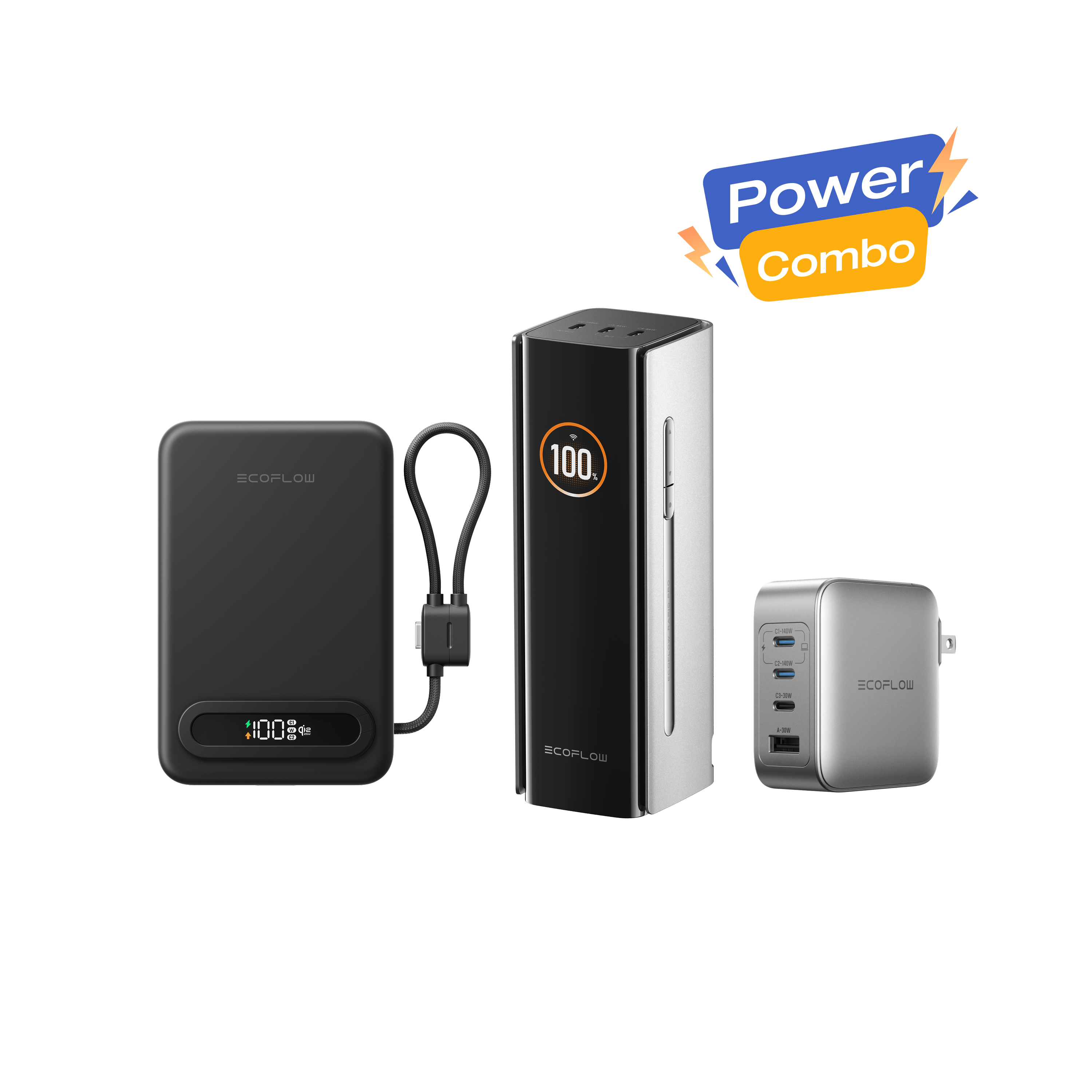EcoFlow RAPID Pro Power Bank + RAPID Mag Qi2.2 Power Bank + 140W