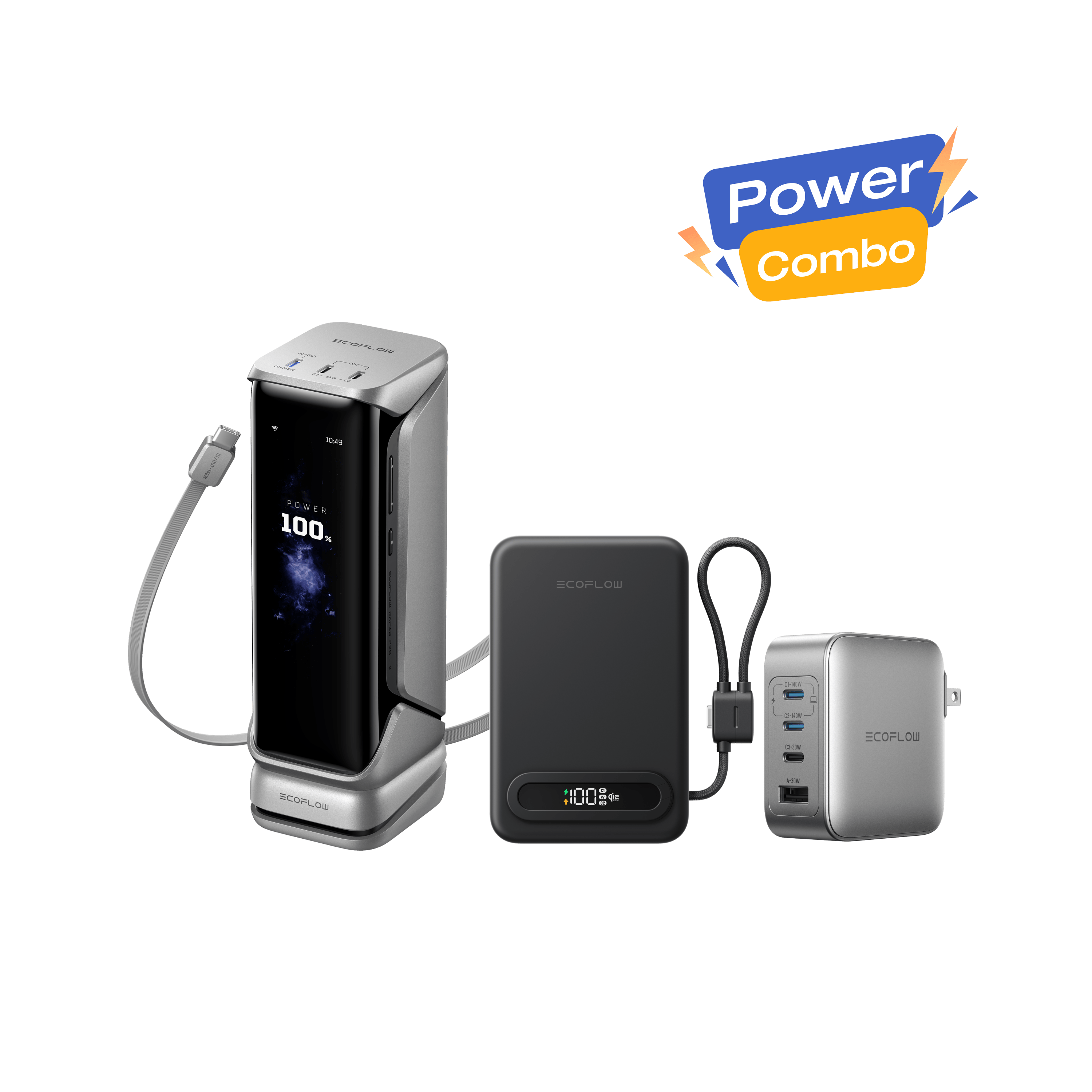 EcoFlow RAPID Pro Power Bank + RAPID Mag Qi2.2 Power Bank + 140W