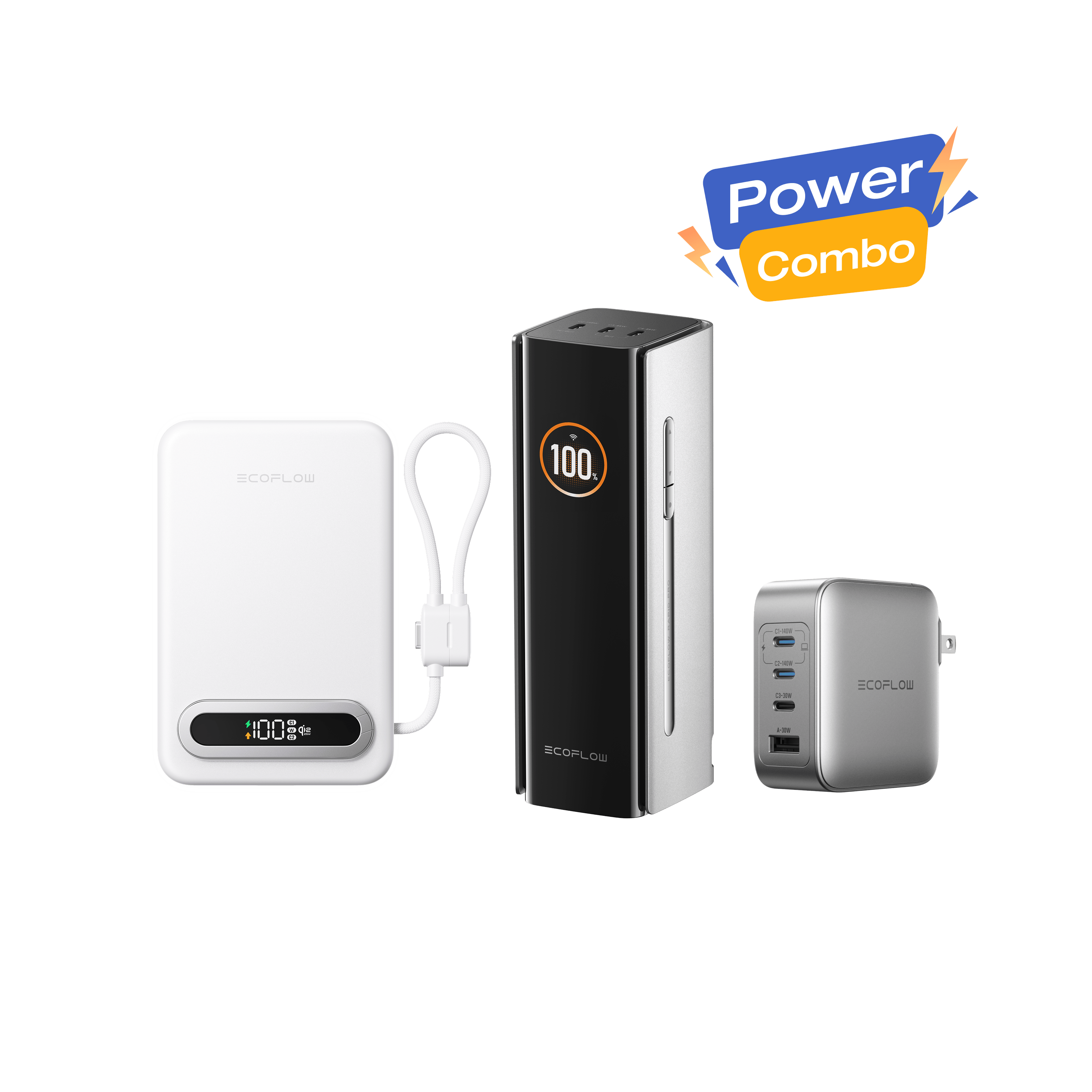 EcoFlow RAPID Pro Power Bank + RAPID Mag Qi2.2 Power Bank + 140W