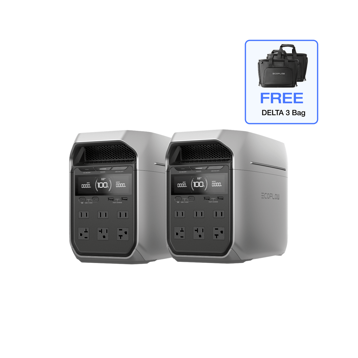 EcoFlow US Standalone 2 × DELTA 3 Plus Portable Power Station EcoFlow 2 × DELTA 3 Plus Portable Power Station - Flash Sale