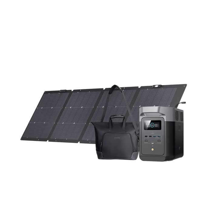 EcoFlow US Bundle EcoFlow DELTA 2 +220w Portable Solar Panel +EcoFlow DELTA 2 Waterproof Bag EcoFlow DELTA 2 +220w Portable Solar Panel +EcoFlow DELTA 2 Waterproof Bag - 9th Home Power Solutions Livestream