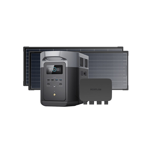 EcoFlow US D2M DELTA 2 Max + 2 * 130W Solar Panel + 800W Alternator Charger EcoFlow DELTA 2 Max Portable Power Station