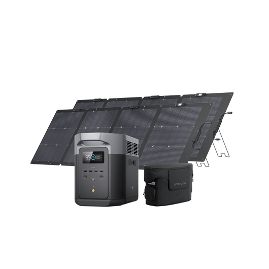 EcoFlow US D2M DELTA 2 Max + 2*220W NextGen Bifacial Solar Panels + Free Bag EcoFlow DELTA 2 Max Portable Power Station
