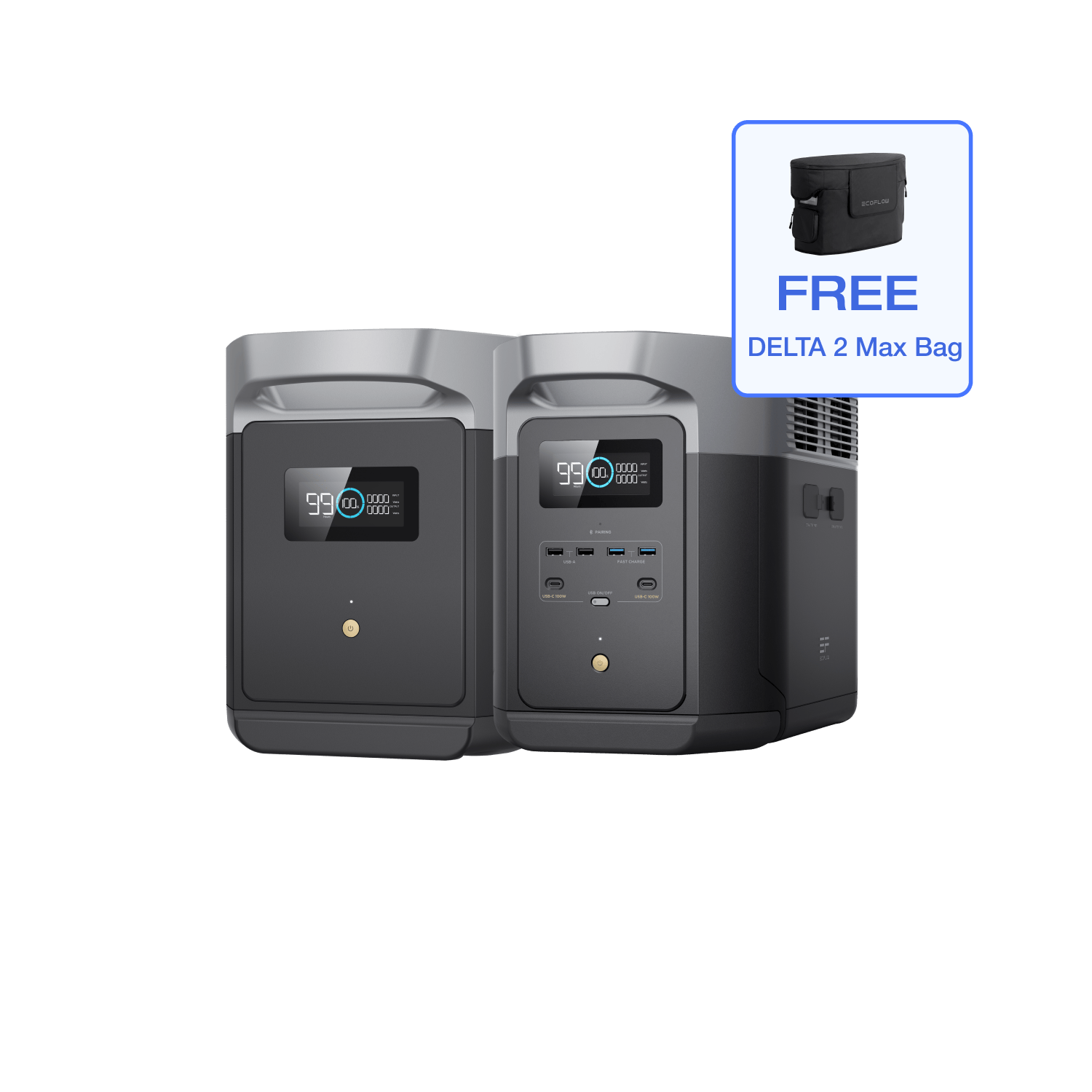 Load image into Gallery viewer, EcoFlow US D2M DELTA 2 Max + DELTA 2 Max Smart Extra Battery + Free Bag EcoFlow DELTA 2 Max Portable Power Station
