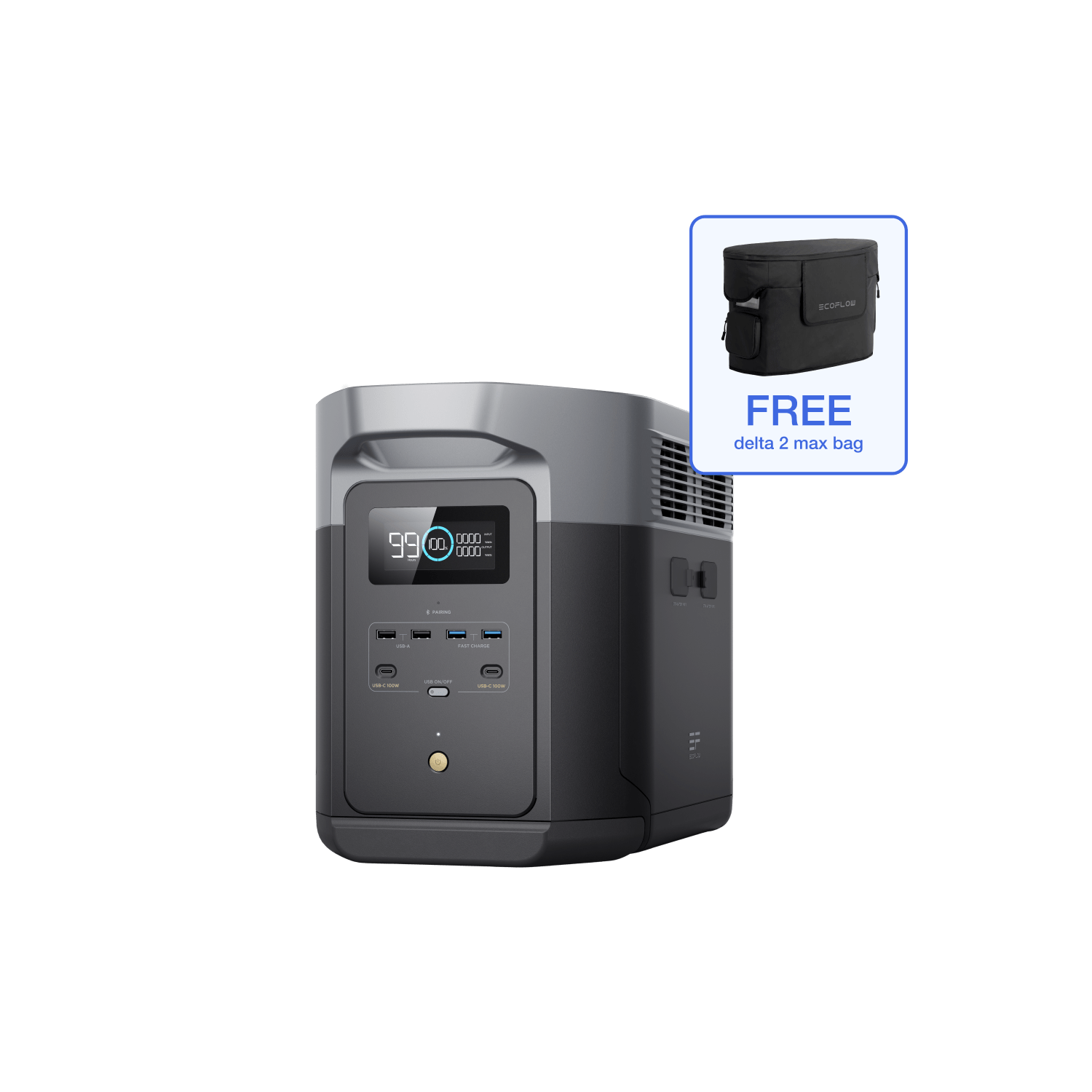 Load image into Gallery viewer, EcoFlow US D2M (Members-only) DELTA 2 Max Portable Power Station + Free Bag EcoFlow DELTA 2 Max Portable Power Station
