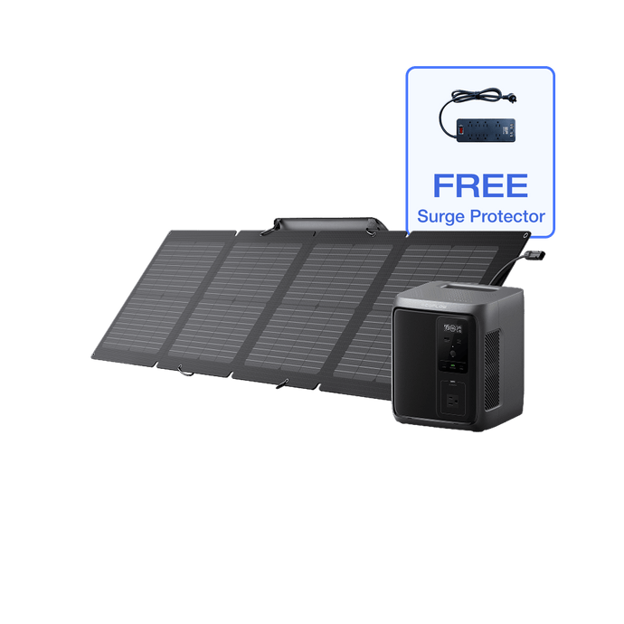 EcoFlow US D3A DELTA 3 1000 Air (10ms UPS) + 110W Solar Panel + Free Surge Protector EcoFlow DELTA 3 1000 Air (10ms UPS) Portable Power Station