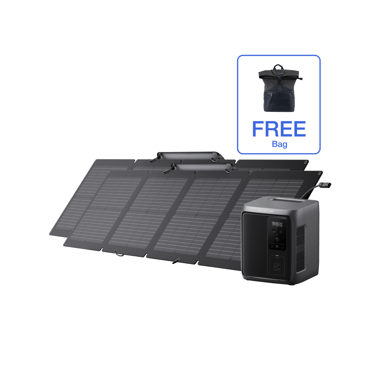 EcoFlow US D3A DELTA 3 1000 Air (10ms UPS) + 2 x 110W Solar Panel + Free Bag EcoFlow DELTA 3 1000 Air (10ms UPS) Portable Power Station