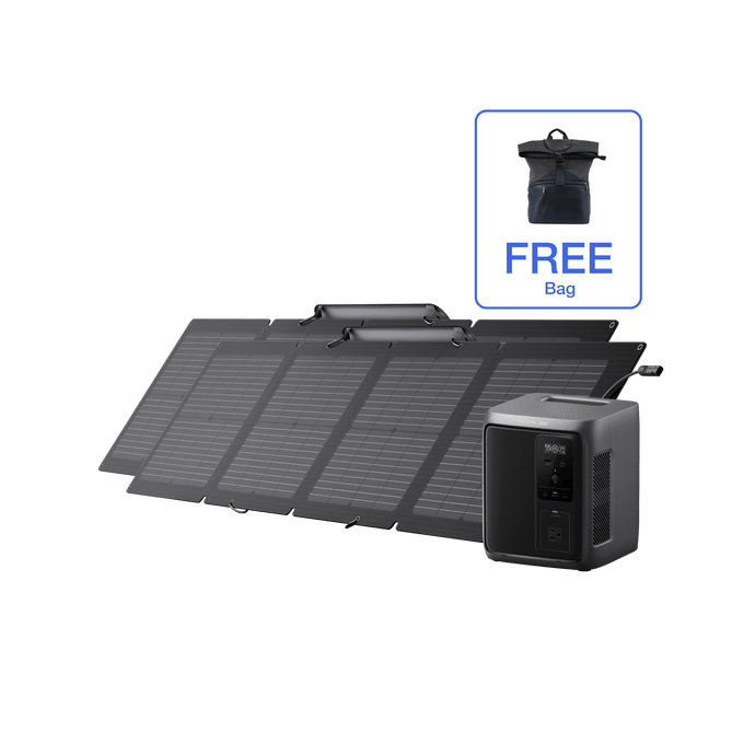 EcoFlow US D3A DELTA 3 1000 Air (10ms UPS) + 2 x 110W Solar Panel + Free Bag EcoFlow DELTA 3 1000 Air (10ms UPS) Portable Power Station