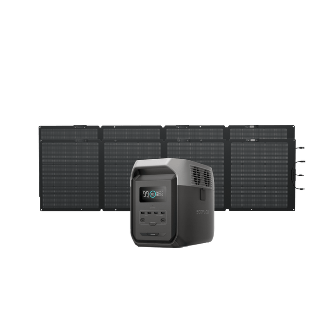EcoFlow US Standalone DELTA 3 1500 (Dark Grey) + 2 x 220W Portable Solar Panel EcoFlow DELTA 3 1500 Portable Power Station