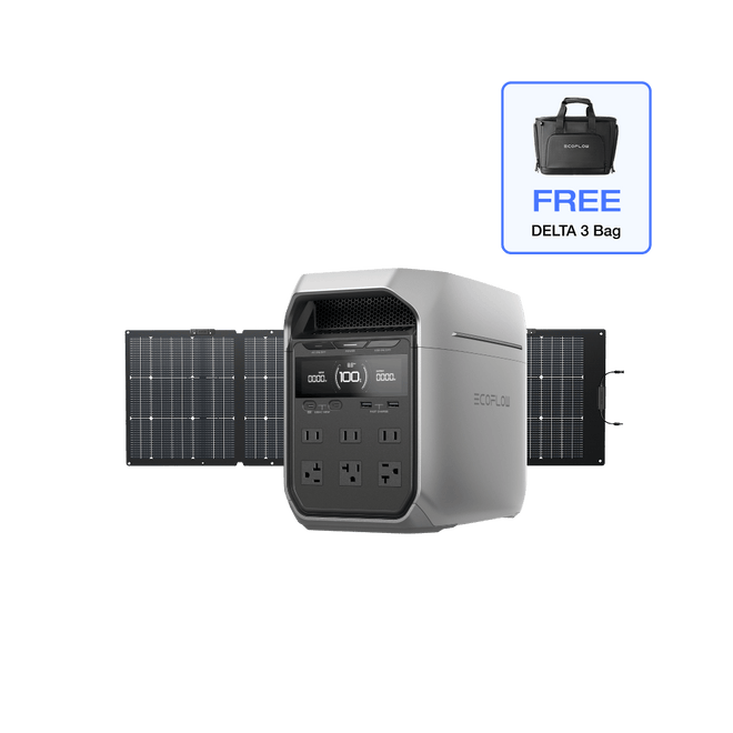 EcoFlow US Standalone DELTA 3 Plus + 220W Portable Solar Panel EcoFlow DELTA 3 Plus Portable Power Station