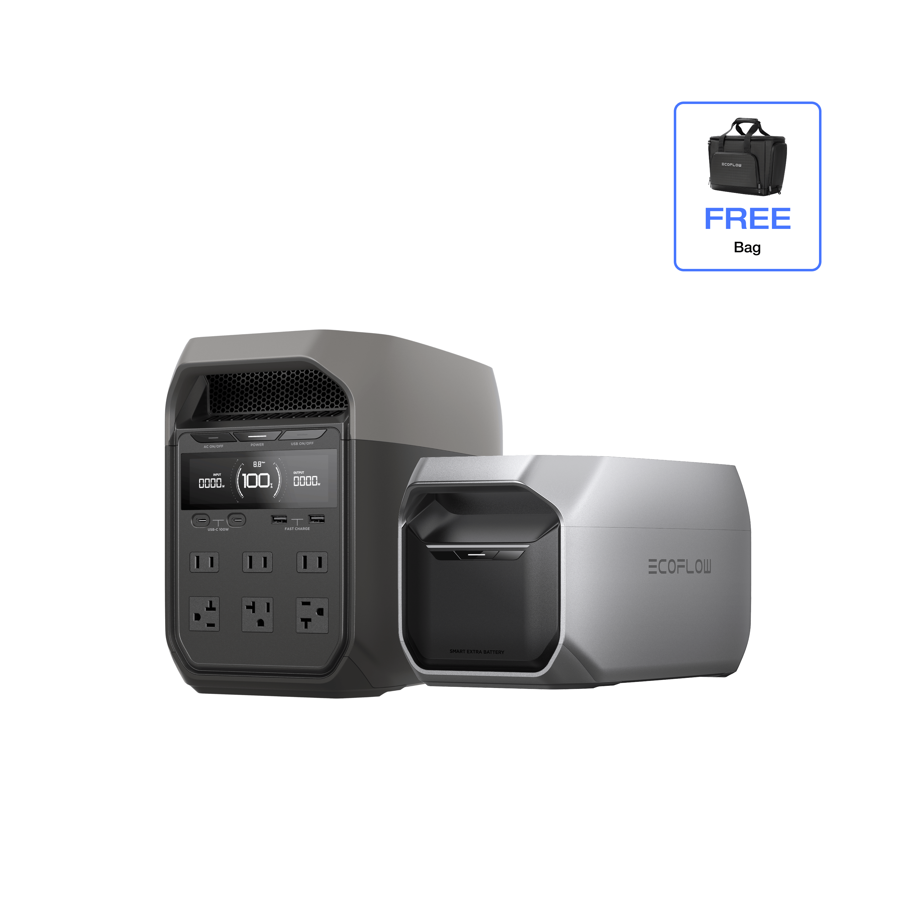 EcoFlow US Standalone DELTA 3 + DELTA 3 Extra Battery EcoFlow DELTA 3 Portable Power Station