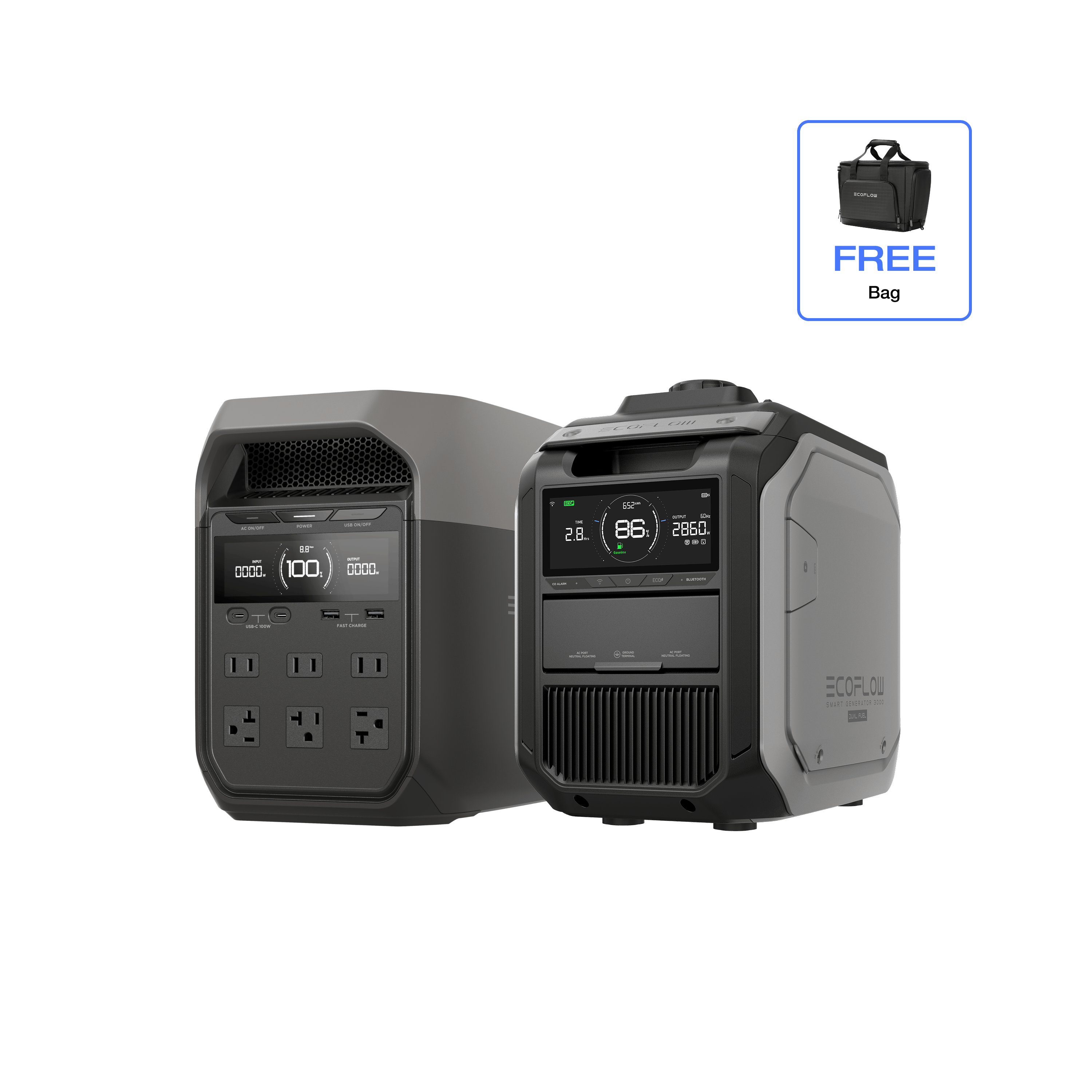 EcoFlow US Standalone DELTA 3 + Smart Generator 3000 (Dual Fuel) EcoFlow DELTA 3 Portable Power Station