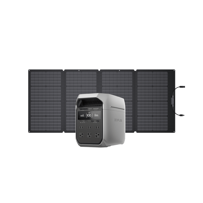 EcoFlow US Bundle DELTA 3 Plus + 160W Solar Panel EcoFlow DELTA 3 Series Solar Generator (PV160W)