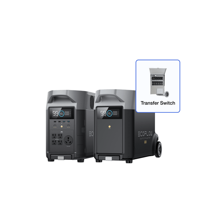 EcoFlow US Bundle DELTA Pro + DELTA Pro Smart Extra Battery + Transfer Switch EcoFlow DELTA Pro + EcoFlow DELTA Pro Smart Extra Battery + Transfer Switch - Flash Sale