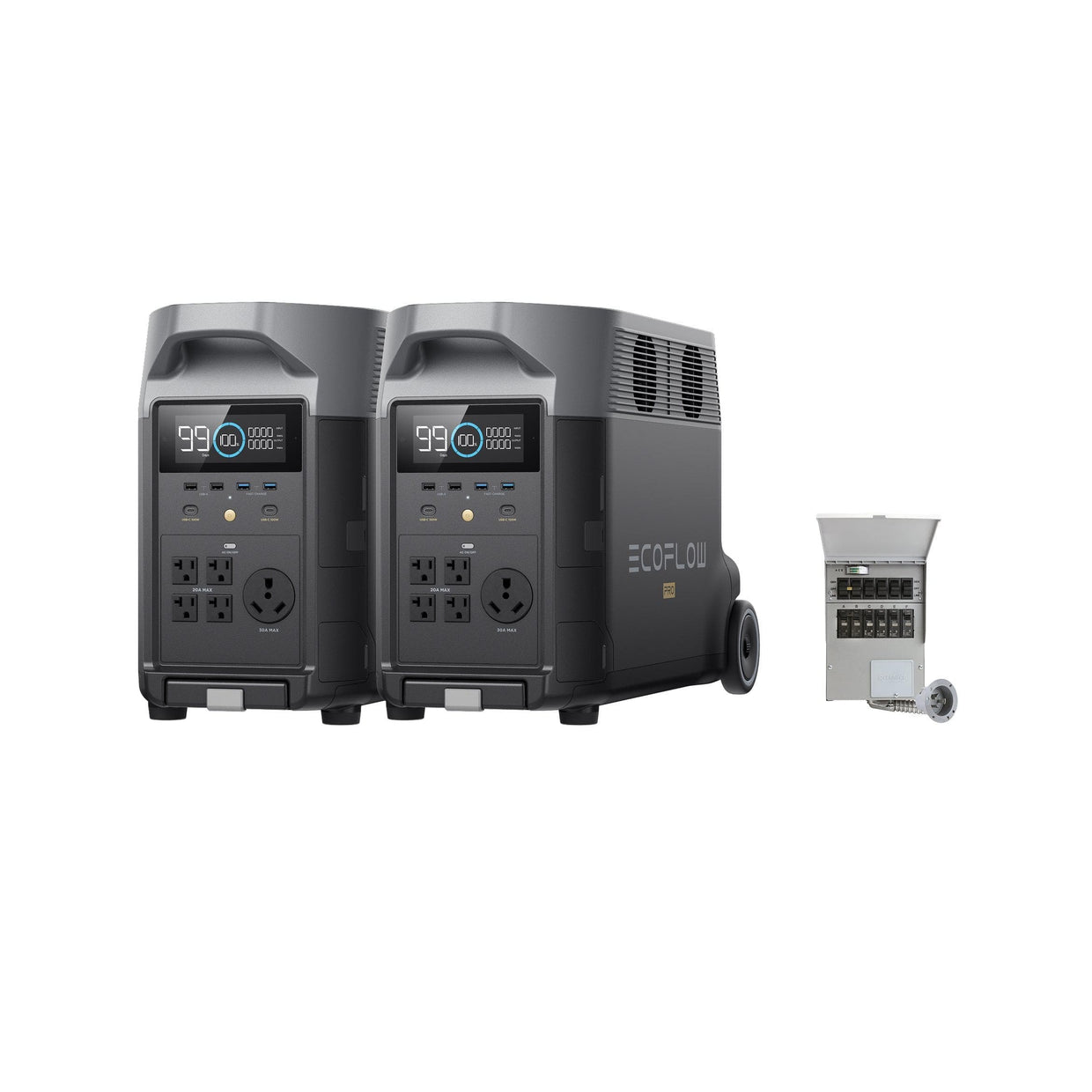 EcoFlow US DP 2 × DELTA Pro + Double Voltage Hub + Transfer Switch EcoFlow DELTA Pro Portable Power Station