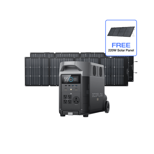 EcoFlow US DP DELTA Pro + 2 x 220W Portable Solar Panel + Free 220W Solar Panel EcoFlow DELTA Pro Portable Power Station