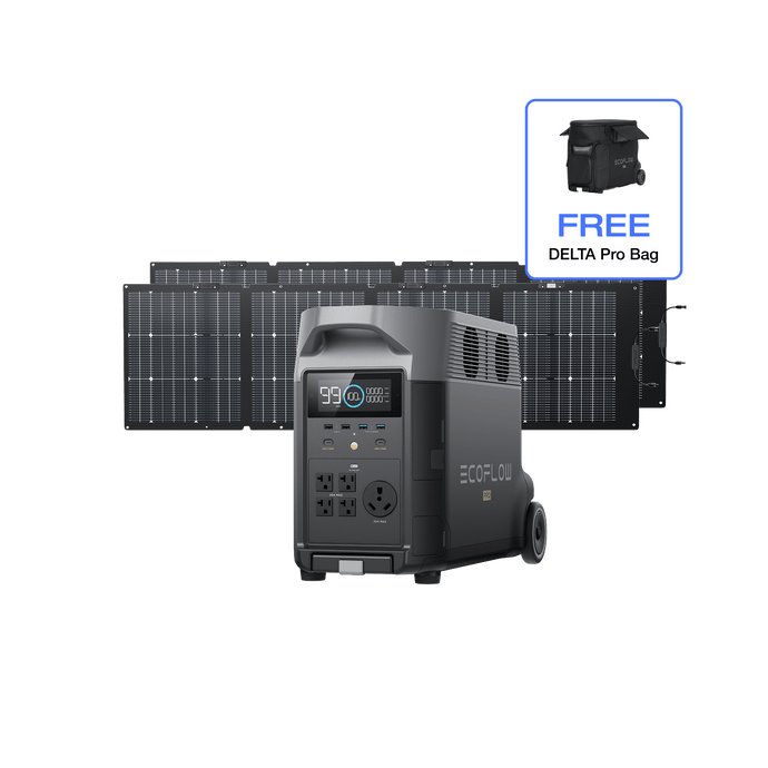 EcoFlow US DP DELTA Pro + 2 x 220W Portable Solar Panel + Free DELTA Pro Bag EcoFlow DELTA Pro Portable Power Station