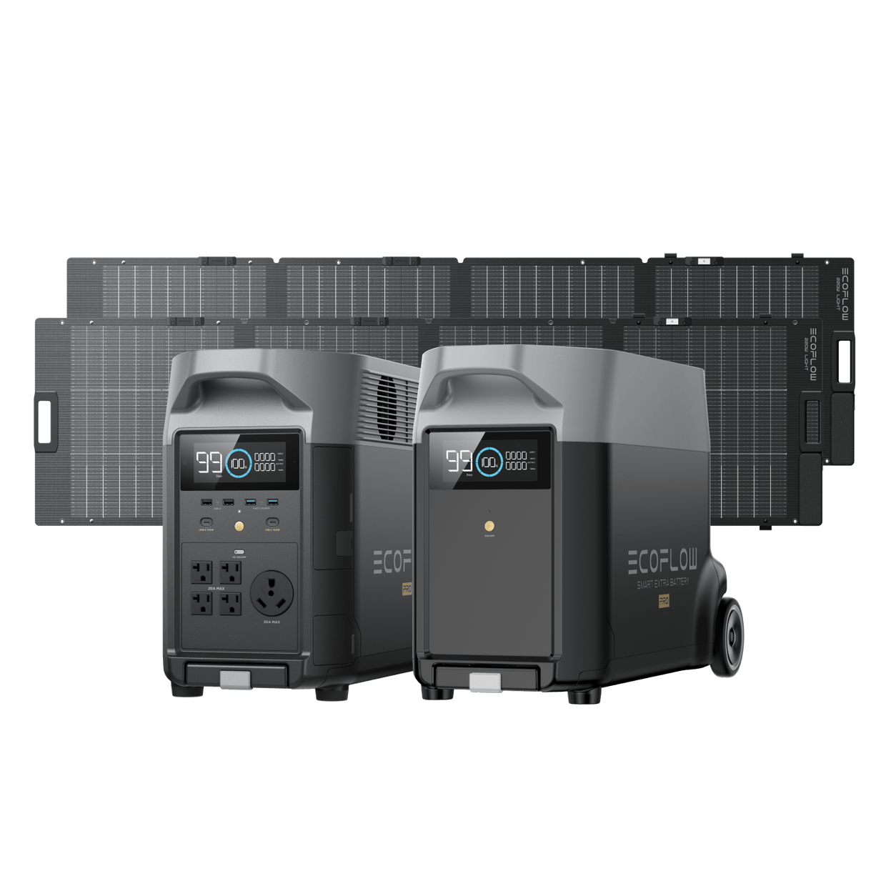 EcoFlow US DP DELTA Pro + DELTA Pro Smart Extra Battery + 2 x 220W Solar Panel EcoFlow DELTA Pro Portable Power Station