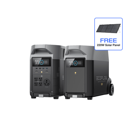 EcoFlow US DP DELTA Pro + DELTA Pro Smart Extra Battery + Free 220W Solar Panel EcoFlow DELTA Pro Portable Power Station