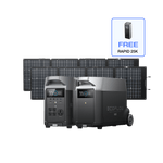 EcoFlow US DP (Members-only) DELTA Pro + DELTA Pro Smart Extra Battery + 2 x 220W Solar Panel EcoFlow DELTA Pro Portable Power Station