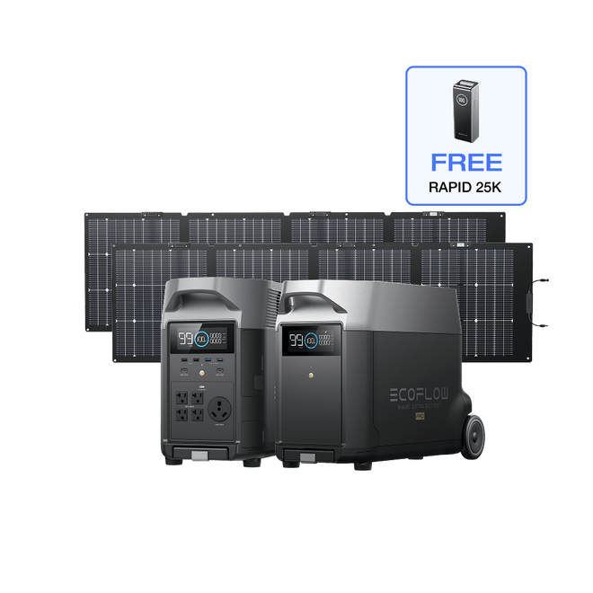 EcoFlow US DP (Members-only) DELTA Pro + DELTA Pro Smart Extra Battery + 2 x 220W Solar Panel EcoFlow DELTA Pro Portable Power Station