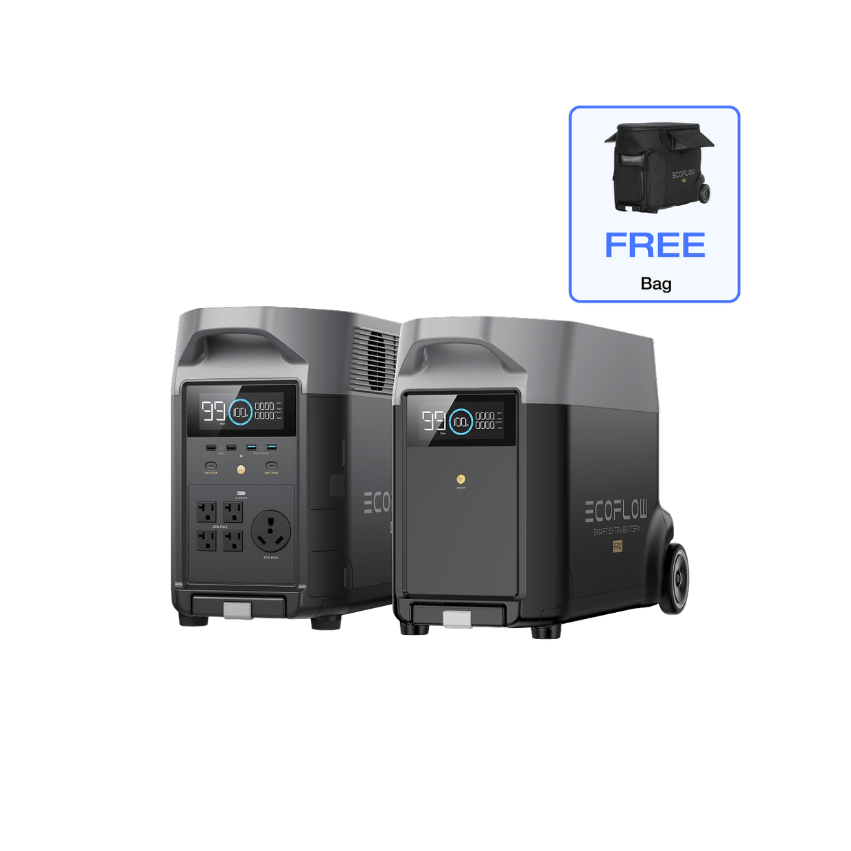 EcoFlow US DP (Members-only) DELTA Pro + DELTA Pro Smart Extra Battery + Free Bag EcoFlow DELTA Pro Portable Power Station