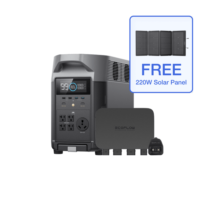 Load image into Gallery viewer, EcoFlow US Standalone DELTA Pro + 800W Alternator Charger + Free 220W Solar Panel x 1 EcoFlow DELTA Pro Portable Power Station
