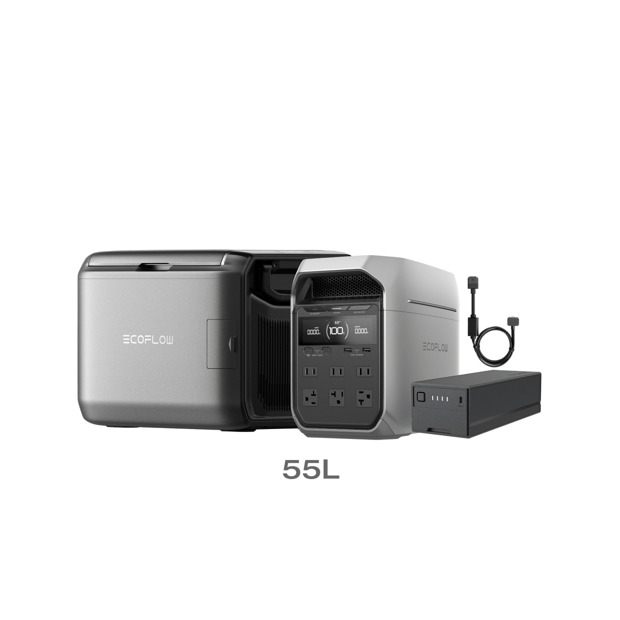 EcoFlow US GLACIER Classic 55L / GLACIER Plug-in Battery + DELTA 3 Plus EcoFlow GLACIER Classic Portable Fridge Freezer