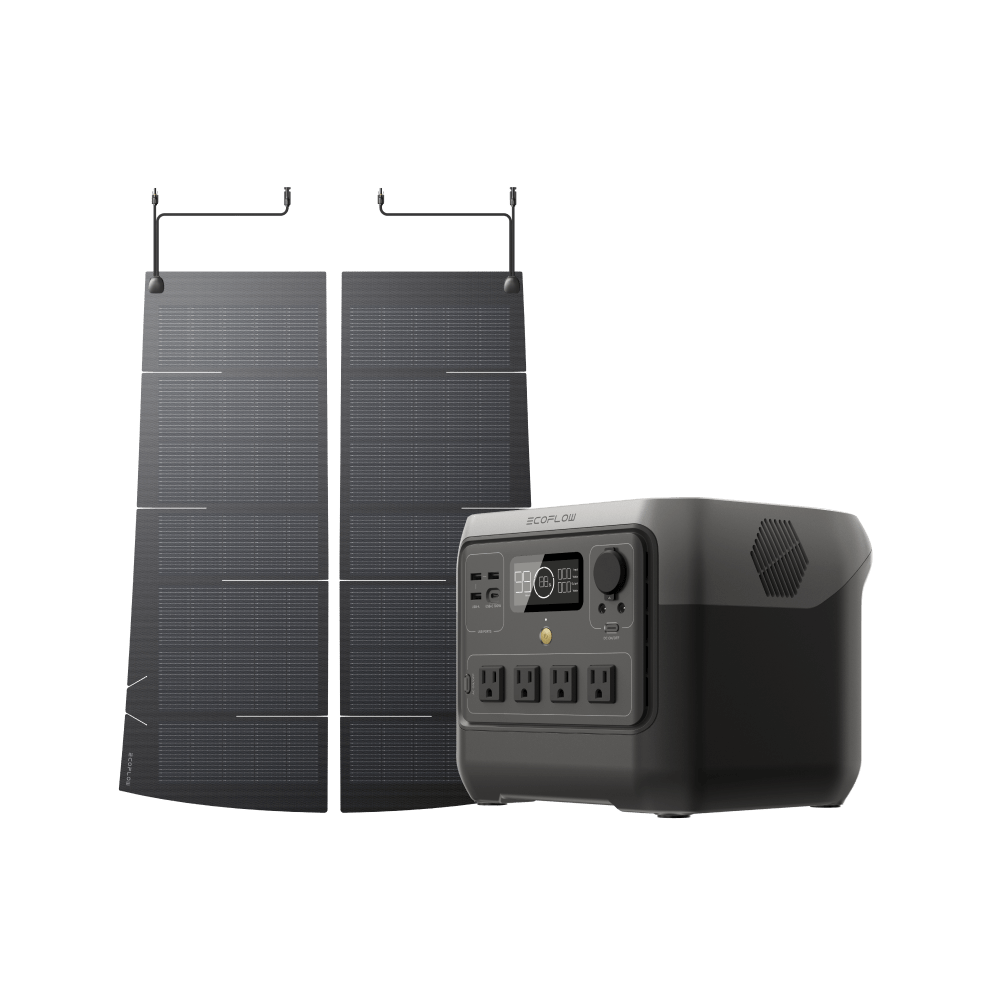 EcoFlow US Solar Panels RIVER 2 Pro + Tesla Model 3 256W EV Solar Panel EcoFlow HeatGuard Solar Film