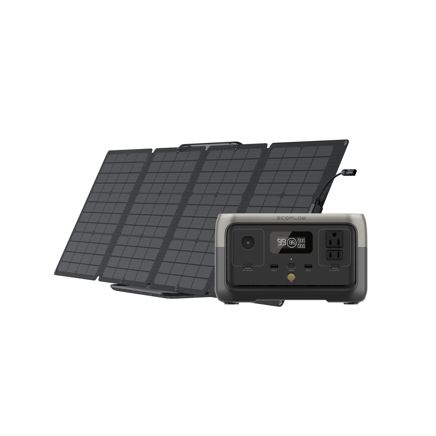  EF ECOFLOW Portable Power Station RIVER 2, 256Wh LiFePO4  Battery/ 1 Hour Fast Charging, 2 Up to 600W AC Outlets, Solar Generator  (Solar Panel Optional) for Outdoor Camping/RVs/Home Use 