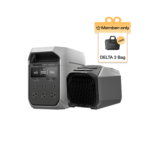 EcoFlow US WAVE 3 (Members-only) WAVE 3 + DELTA 3 Plus + Free Bag EcoFlow WAVE 3 Portable Air Conditioner with Heater