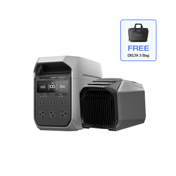 EcoFlow US WAVE 3 WAVE 3 + DELTA 3 Plus + Free Bag EcoFlow WAVE 3 Portable Air Conditioner with Heater