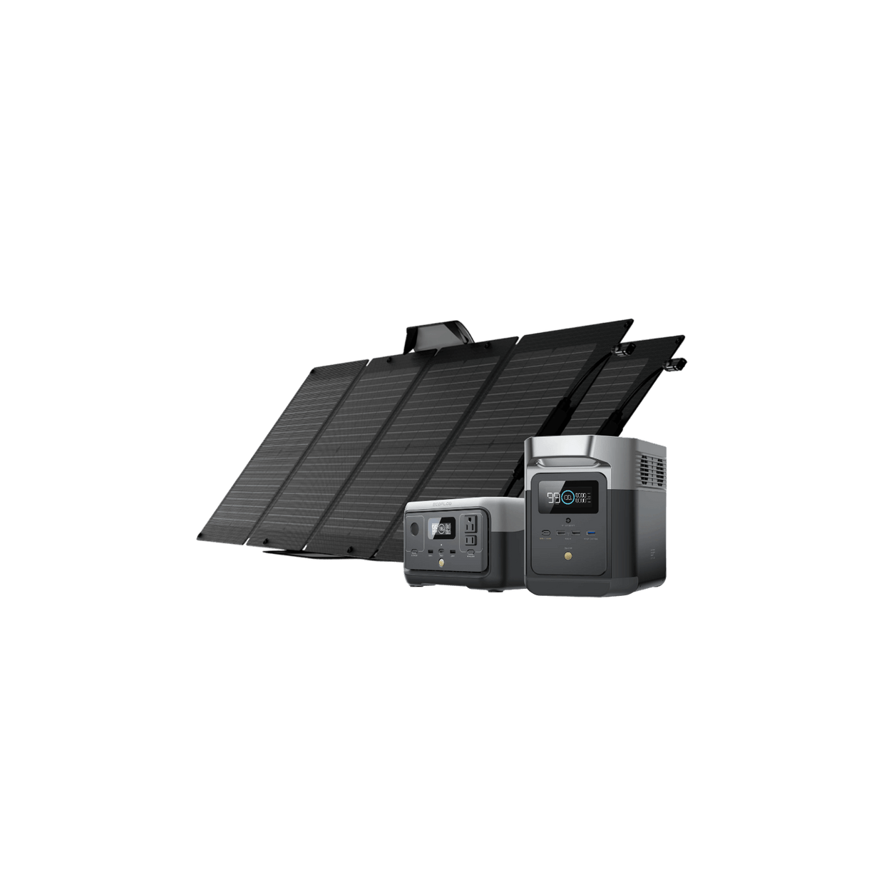 EcoFlow DELTA mini + EcoFlow RIVER 2 + 2 x 110W Portable Solar Panels EcoFlow DELTA mini + EcoFlow RIVER 2 + 2 x 110W Portable Solar Panels