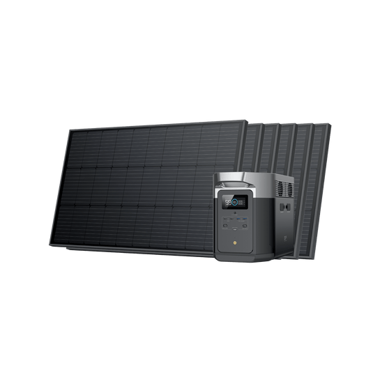 EcoFlow US Bundle DELTA Max (2000) / 6*100W Rigid Solar Panel EcoFlow DELTA Max Portable Power Station + 100W Rigid Solar Panel