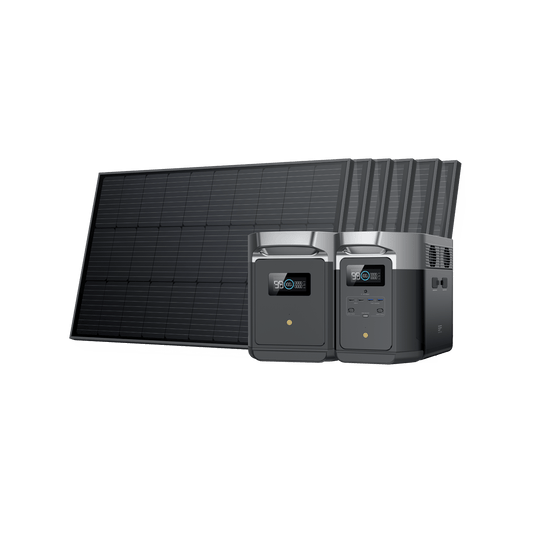 EcoFlow US Bundle 6*100W Rigid Solar Panel + DELTA Max (2000) + DELTA Max Smart Extra Battery EcoFlow DELTA Max Portable Power Station + 6*100W Rigid Solar Panel + DELTA Max Smart Extra Battery